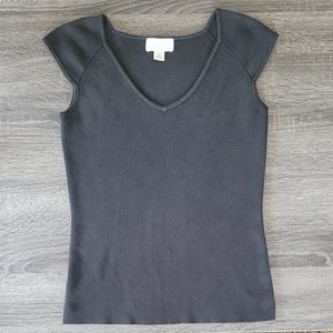 LOFT Stretchy Black V-Neck Top